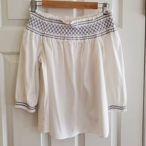 Vineyard Vines | Smocked Off Shoulder Top White M